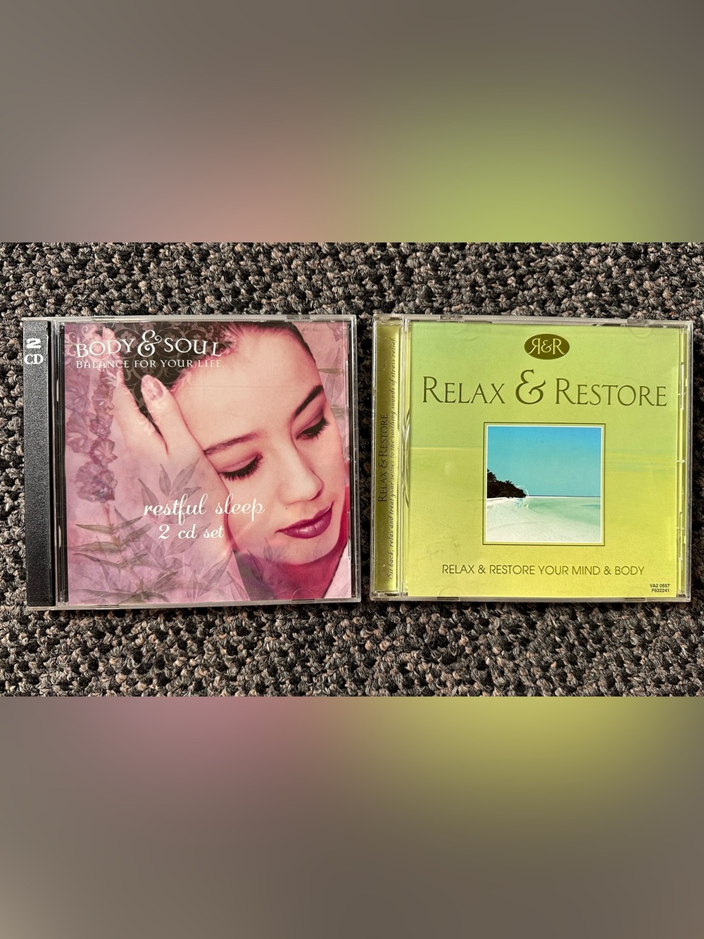Body & Soul Restful Sleep + Relax & Restore CD Set - Pink & Lime Covers